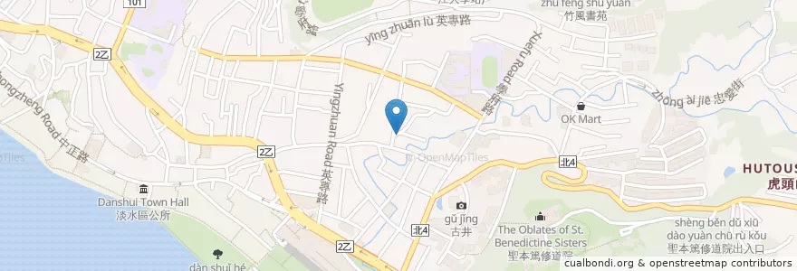 Mapa de ubicacion de 古迪.好食 en Taïwan, Nouveau Taipei, Tamsui.