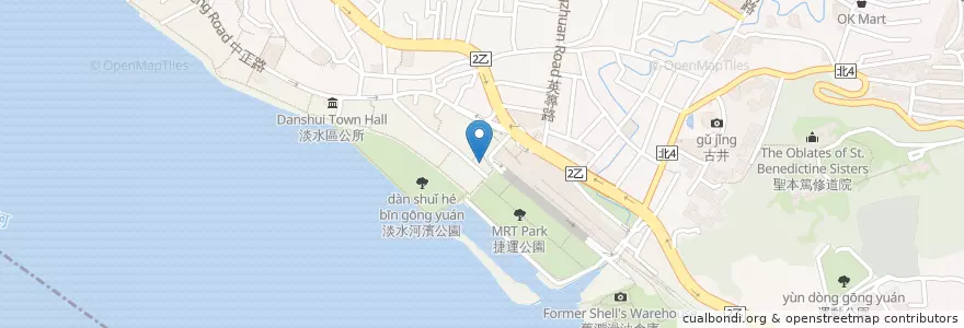 Mapa de ubicacion de Danshui Sushi House en Taiwan, New Taipei, Tamsui District.