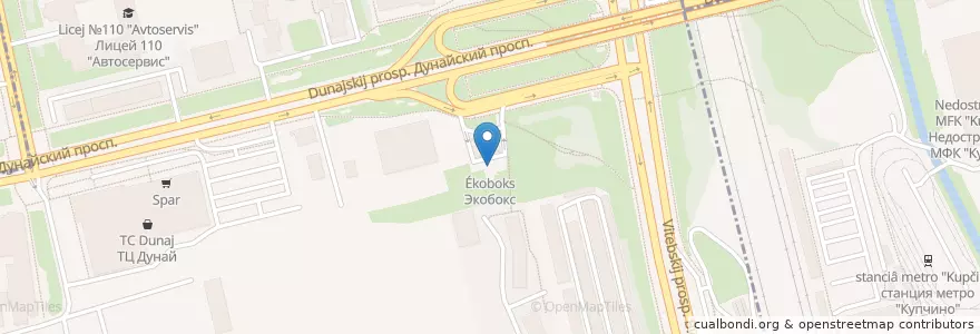 Mapa de ubicacion de Экобокс en ロシア, 北西連邦管区, レニングラード州, サンクト ペテルブルク, Московский Район, Округ Гагаринское.