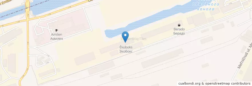 Mapa de ubicacion de Экобокс en Russia, Northwestern Federal District, Leningrad Oblast, Saint Petersburg, Nevsky District, Округ Невская Застава.