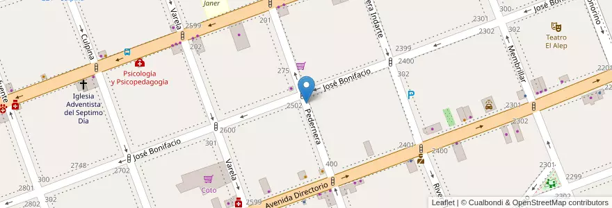 Mapa de ubicacion de 293 - Pedernera en Arjantin, Ciudad Autónoma De Buenos Aires, Comuna 7, Buenos Aires.