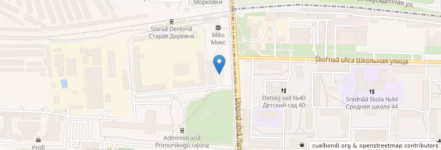 Mapa de ubicacion de Экобокс en Rusland, Северо-Западный Федеральный Округ, Oblast Leningrad, Sint-Petersburg, Приморский Район, Округ № 65.