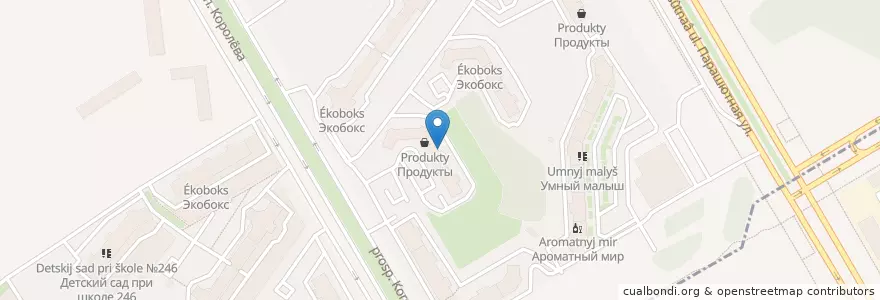 Mapa de ubicacion de Экобокс en Russland, Föderationskreis Nordwest, Oblast Leningrad, Sankt Petersburg, Приморский Район, Округ Коломяги.