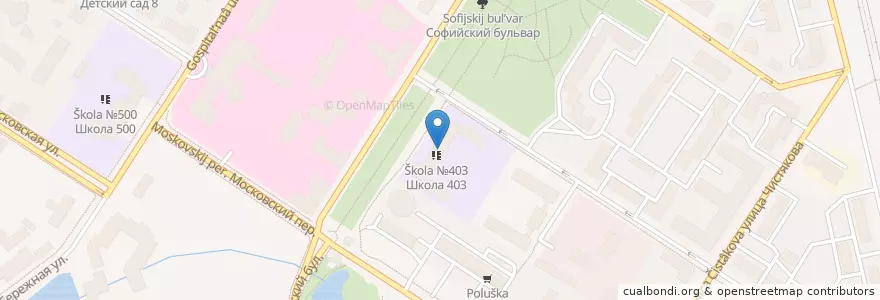 Mapa de ubicacion de Экобокс en Rusia, Северо-Западный Федеральный Округ, Óblast De Leningrado, San Petersburgo, Пушкинский Район, Пушкин.