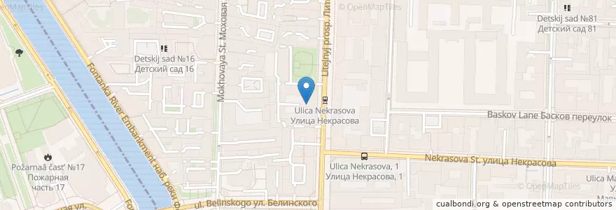 Mapa de ubicacion de Экобокс en Russland, Föderationskreis Nordwest, Oblast Leningrad, Sankt Petersburg, Центральный Район, Литейный Округ.