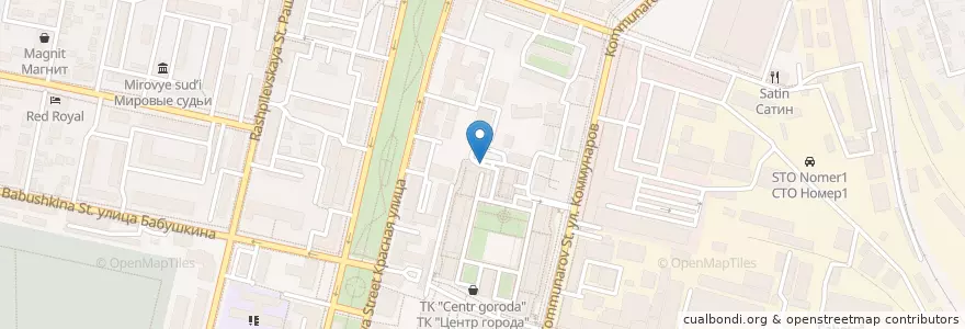 Mapa de ubicacion de Парковка ТК "Центр города" en Rússia, Distrito Federal Do Sul, Krai De Krasnodar, Городской Округ Краснодар.