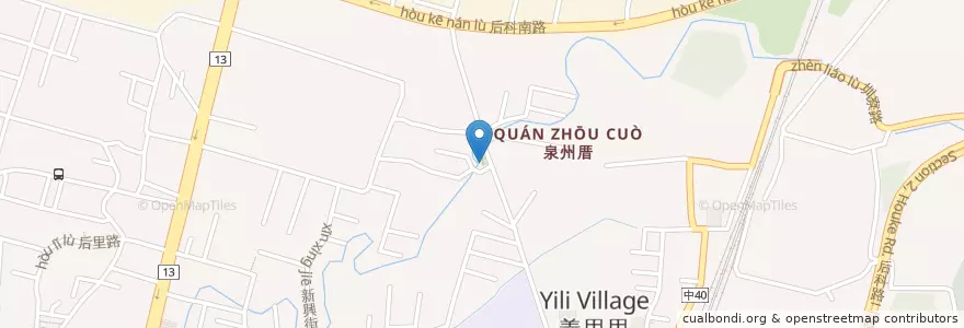 Mapa de ubicacion de 后里廟 en Тайвань, Тайчжун, 后里區.