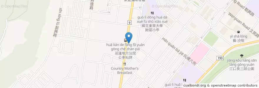 Mapa de ubicacion de 大六牛肉麵店 en Taiwán, Provincia De Taiwán, Condado De Hualien, 花蓮市.