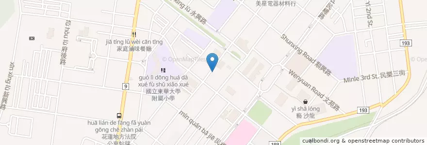 Mapa de ubicacion de 明德托兒所 en Taiwan, Provincia Di Taiwan, Contea Di Hualien, Hualien.