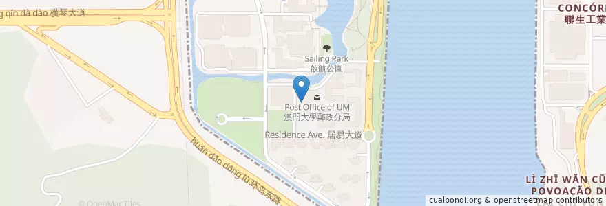 Mapa de ubicacion de Red Forest en China, Universidade De Macau Em Ilha De Montanha 澳門大學橫琴校區, Guangdong, Zhuhai City, Xiangzhou District.