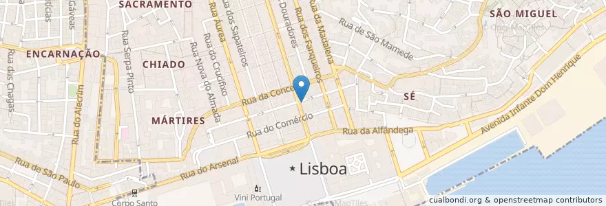 Mapa de ubicacion de PSP 2.ª Esquadra - Baixa Pombalina en Portugal, Lissabon, Grande Lisboa, Lissabon, Santa Maria Maior.