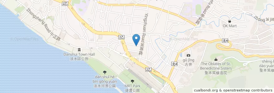 Mapa de ubicacion de 淡水滬尾豆花 en 타이완, 신베이 시, 단수이 구.