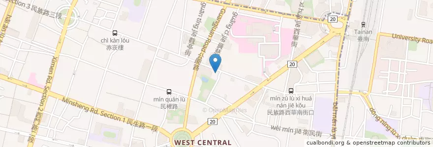Mapa de ubicacion de 富屋日本料理 en تایوان, 臺南市, 中西區.