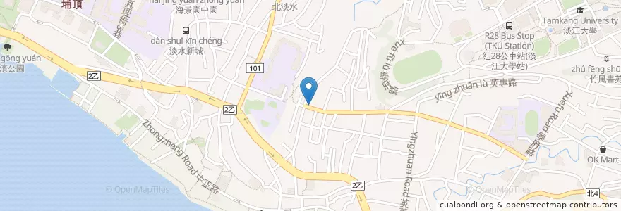 Mapa de ubicacion de 吳家阿給蛋餅 en 台湾, 新北市, 淡水区.