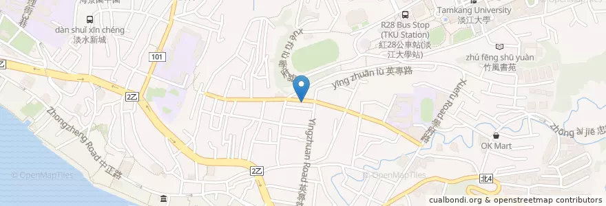 Mapa de ubicacion de 大呼過癮臭臭鍋 en 타이완, 신베이 시, 단수이 구.