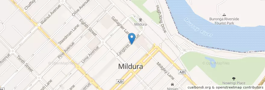 Mapa de ubicacion de Curry&Tandoor en Australië, Victoria, Rural City Of Mildura.