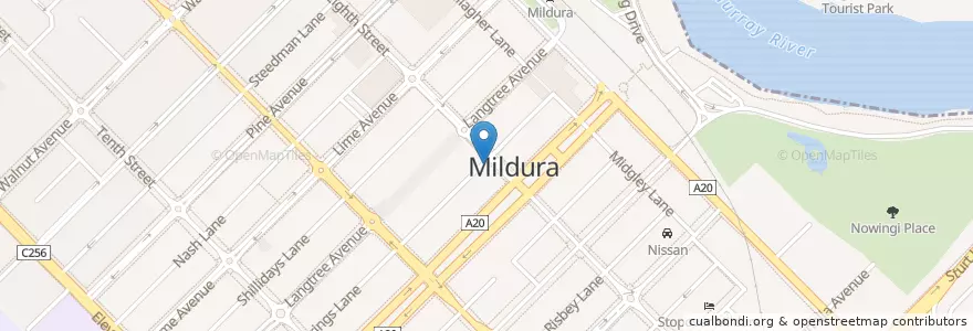 Mapa de ubicacion de Mocha mecca en 澳大利亚, 维多利亚州, Rural City Of Mildura.