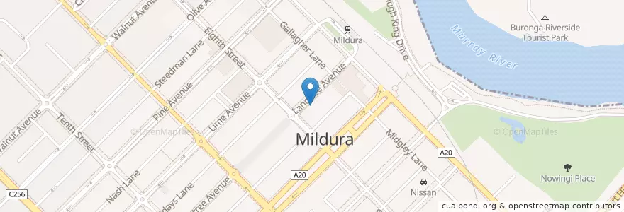Mapa de ubicacion de Mildura Mall Kebab House en أستراليا, ولاية فيكتوريا, Rural City Of Mildura.