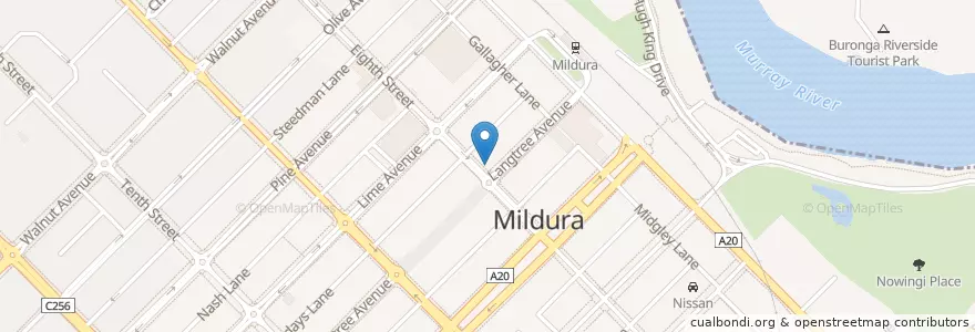 Mapa de ubicacion de Sandbar en Australia, Victoria, Rural City Of Mildura.