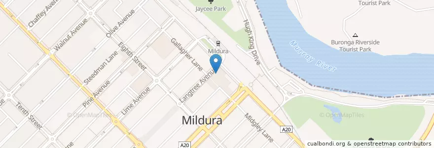 Mapa de ubicacion de The Bistro Mildura en オーストラリア, ビクトリア, Rural City Of Mildura.
