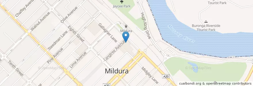 Mapa de ubicacion de Spanish Bar and Grill en 오스트레일리아, Victoria, Rural City Of Mildura.