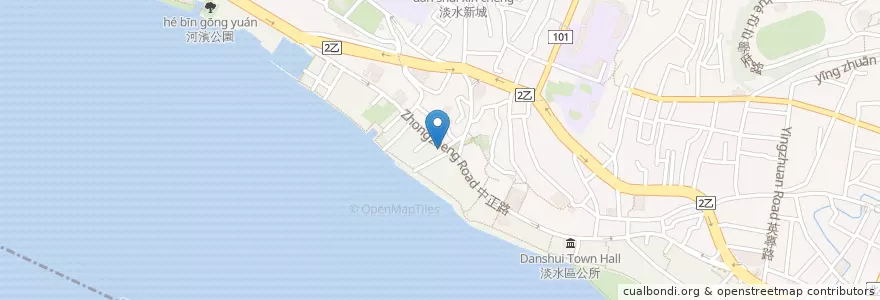 Mapa de ubicacion de 第一商業銀行 en Taiwán, Nuevo Taipéi, 淡水區.