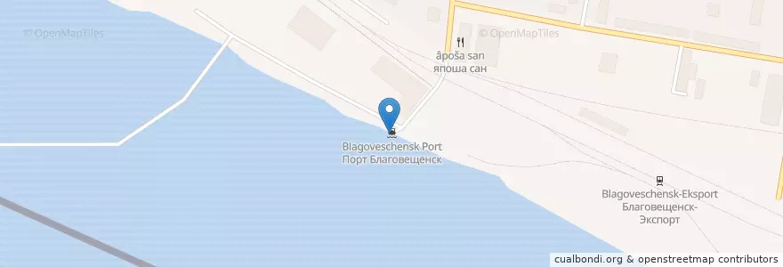 Mapa de ubicacion de Порт Благовещенск en 俄罗斯/俄羅斯, 远东联邦管区, 阿穆尔州, Городской Округ Благовещенск.
