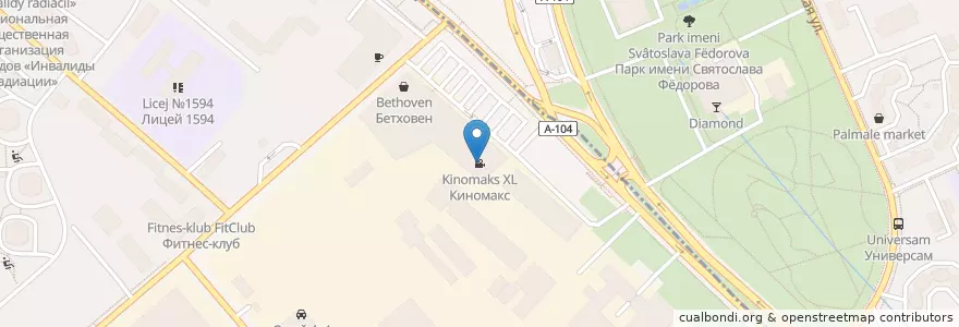 Mapa de ubicacion de Киномакс XL en Russie, District Fédéral Central, Moscou, Северный Административный Округ, Бескудниковский Район, Район Западное Дегунино.