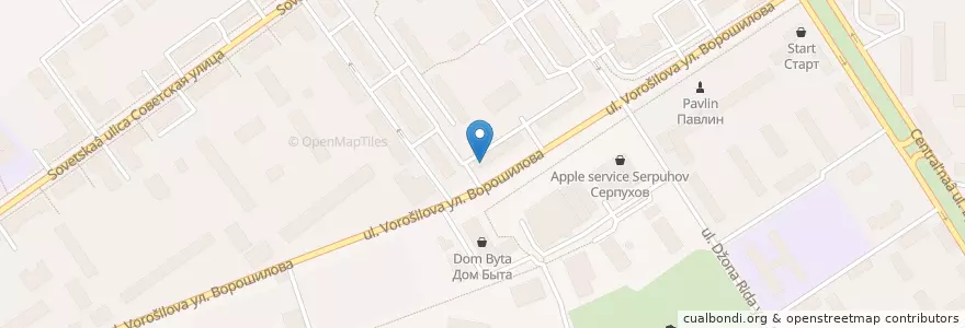 Mapa de ubicacion de Аптека, МУП en روسيا, Центральный Федеральный Округ, محافظة موسكو, Городской Округ Серпухов.