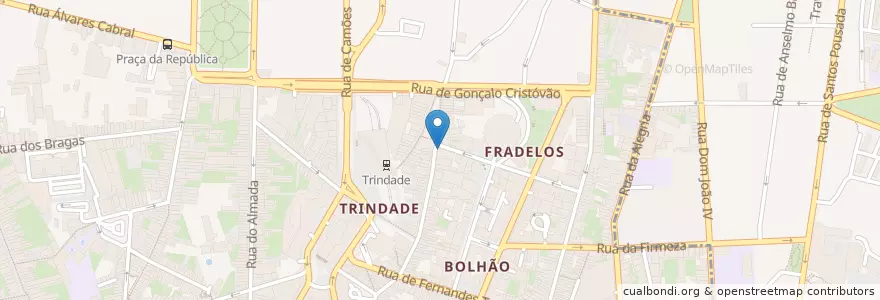Mapa de ubicacion de Xodó en Португалия, Северный, Área Metropolitana Do Porto, Porto, Porto, Cedofeita, Santo Ildefonso, Sé, Miragaia, São Nicolau E Vitória.