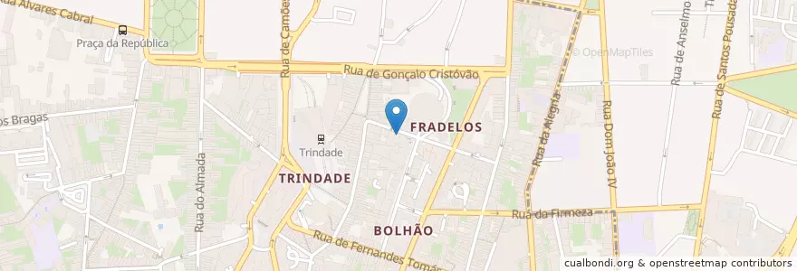 Mapa de ubicacion de Nun'Álvares en Portugal, Nord, Área Metropolitana Do Porto, Porto, Porto, Cedofeita, Santo Ildefonso, Sé, Miragaia, São Nicolau E Vitória.