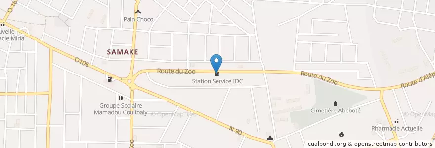 Mapa de ubicacion de Station Service IDC en Côte D’Ivoire, Abidjan, Abobo.
