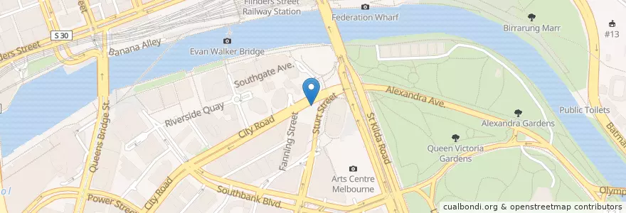 Mapa de ubicacion de Testing Grounds en Australie, Victoria, City Of Melbourne.