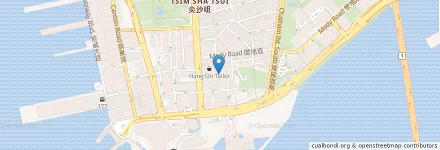 Mapa de ubicacion de Chung King Ministry en China, Cantão, Hong Kong, Novos Territórios, 油尖旺區 Yau Tsim Mong District.