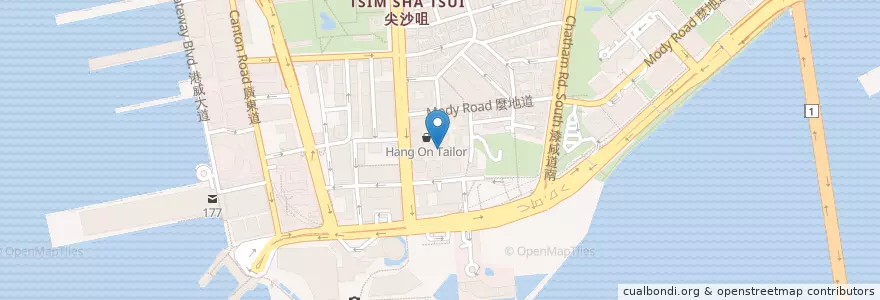 Mapa de ubicacion de Khyber Pass Mess Club en China, Guangdong, Hong Kong, New Territories, Yau Tsim Mong District.