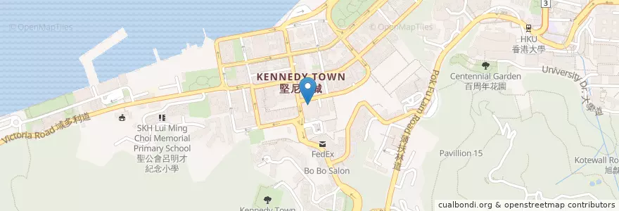 Mapa de ubicacion de 珍品小炒 en 중국, 광둥성, 홍콩, 홍콩섬, 신제, 中西區 Central And Western District.