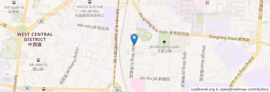 Mapa de ubicacion de 京阪素食 en Taiwan, Tainan, 東區.