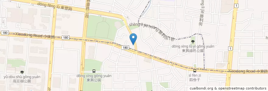 Mapa de ubicacion de 綠菩提素食 en تایوان, 臺南市, 北區.