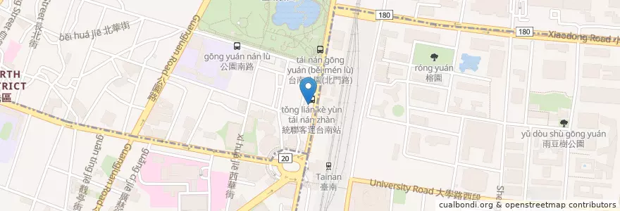 Mapa de ubicacion de 品香烤玉米 en 臺灣, 臺南市, 北區.