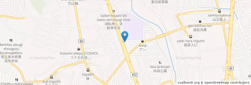 Mapa de ubicacion de ジョリーパスタ en ژاپن, 神奈川県, 厚木市.