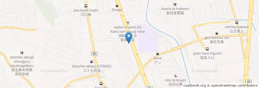 Mapa de ubicacion de すき家 en ژاپن, 神奈川県, 厚木市.