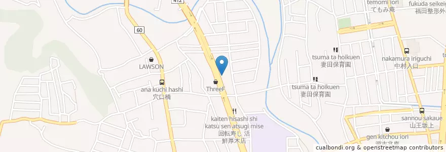 Mapa de ubicacion de サイゼリヤ en ژاپن, 神奈川県, 厚木市.