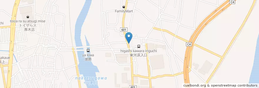 Mapa de ubicacion de 厚木金田歯科クリニック en 일본, 가나가와현, 厚木市.