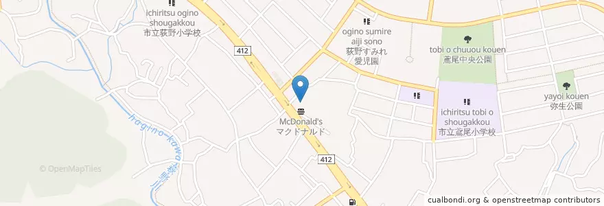 Mapa de ubicacion de マクドナルド en Japón, Prefectura De Kanagawa, 厚木市.