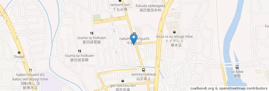 Mapa de ubicacion de 妻田交番 en Japão, 神奈川県, 厚木市.