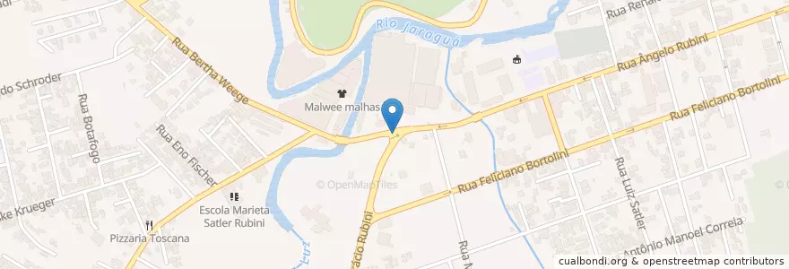 Mapa de ubicacion de Relógio Malwee en Brasile, Regione Sud, Santa Catarina, Região Geográfica Intermediária De Joinville, Microrregião De Joinville, Jaraguá Do Sul.
