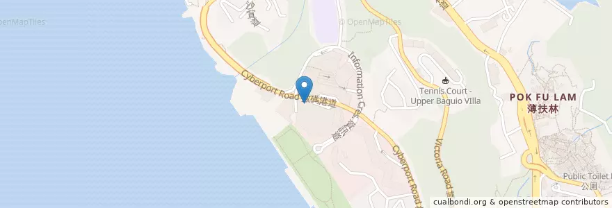 Mapa de ubicacion de 百老匯戲院 - 數碼港 Broadway - Cyberport en چین, گوانگ‌دونگ, هنگ‌کنگ, جزیره هنگ کنگ, 新界 New Territories, 南區 Southern District.
