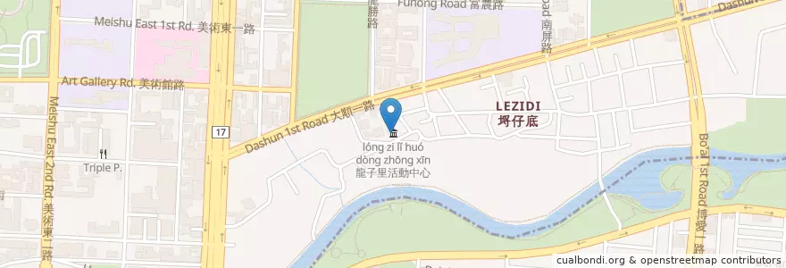 Mapa de ubicacion de 龍子里活動中心 en 臺灣, 高雄市, 鼓山區, 三民區.