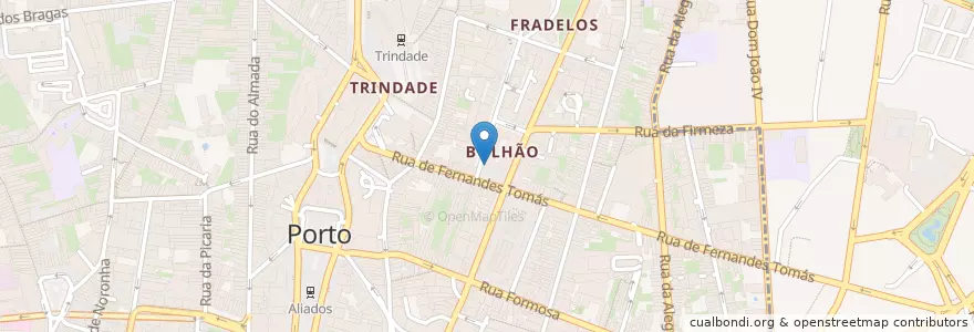 Mapa de ubicacion de bbGourmet en ポルトガル, ノルテ, Área Metropolitana Do Porto, Porto, Porto, Cedofeita, Santo Ildefonso, Sé, Miragaia, São Nicolau E Vitória.