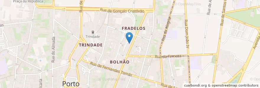 Mapa de ubicacion de Gostos e Paladares en البرتغال, المنطقة الشمالية (البرتغال), Área Metropolitana Do Porto, بورتو, بورتو, Cedofeita, Santo Ildefonso, Sé, Miragaia, São Nicolau E Vitória.